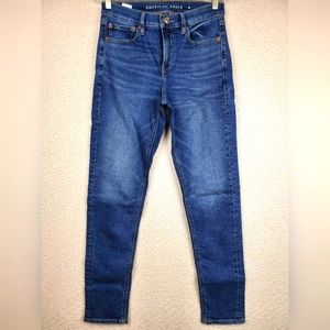 American Eagle Blue Skinny Jeans Jet Indigo Airflex +